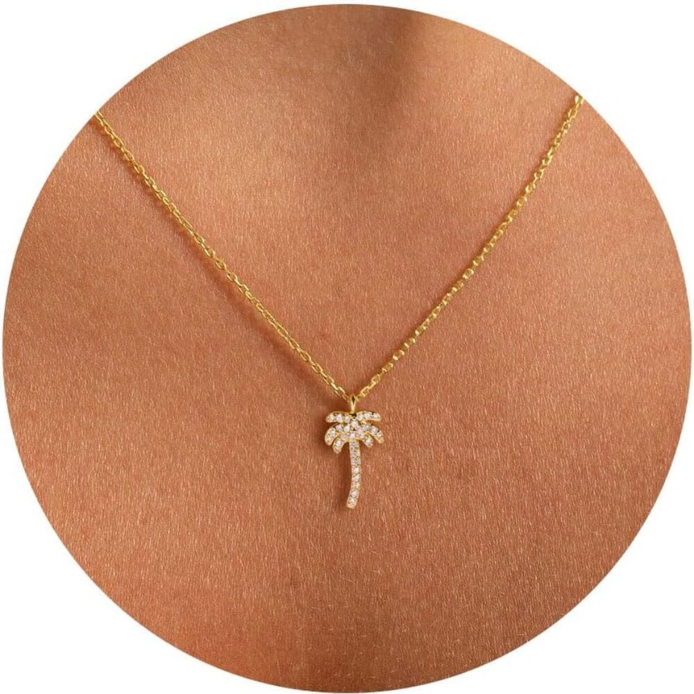 Gold Necklace for Women 14K Gold Plated Necklace Horn Star of David Butterfly Su